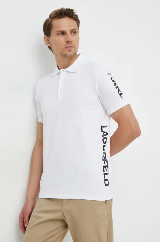 biela Polo tričko Karl Lagerfeld Pánsky