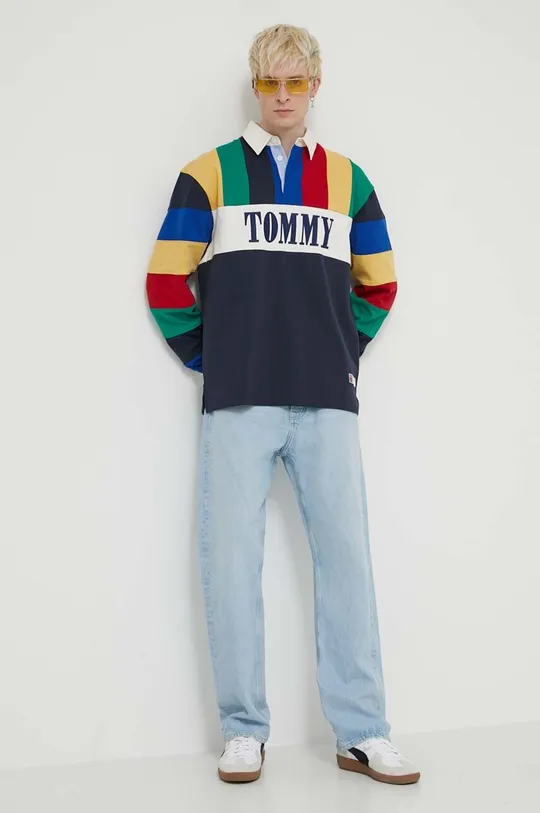 Бавовняний лонгслів Tommy Jeans Archive Games барвистий