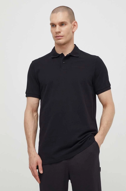 czarny Peak Performance polo bawełniane Męski