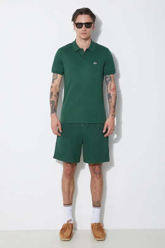 Lacoste cotton polo shirt green