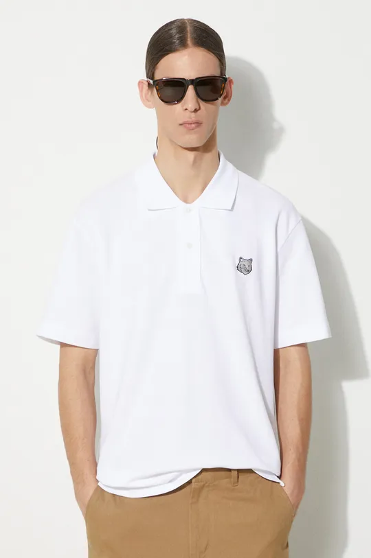 white Maison Kitsuné cotton polo shirt Bold Fox Head Patch Comfort Polo Men’s