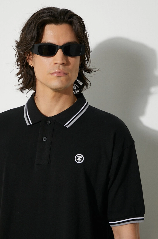 AAPE cotton polo shirt AAPPOM1421XXM black