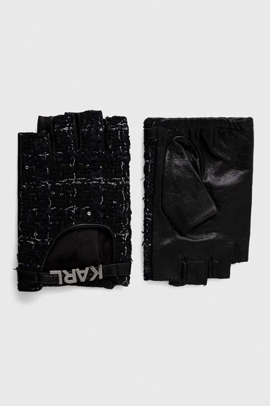 μαύρο Γάντια με κομμένα δάκτυλα Karl Lagerfeld Γυναικεία