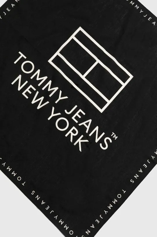 Βαμβακερό κασκόλ Tommy Jeans μαύρο
