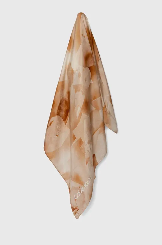 бежевый Шелковый платок на шею Calvin Klein Женский