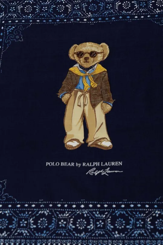 Μαντήλι με μείγμα μεταξιού Polo Ralph Lauren σκούρο μπλε