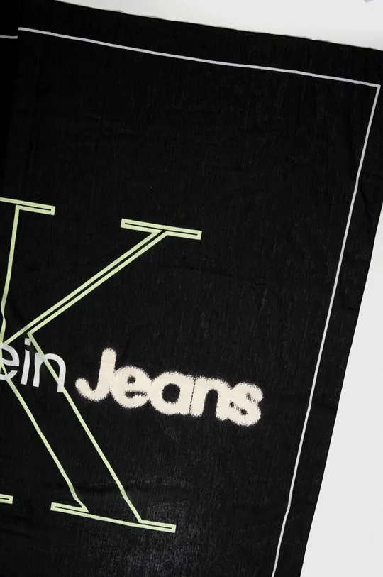 Bombažni šal Calvin Klein Jeans črna