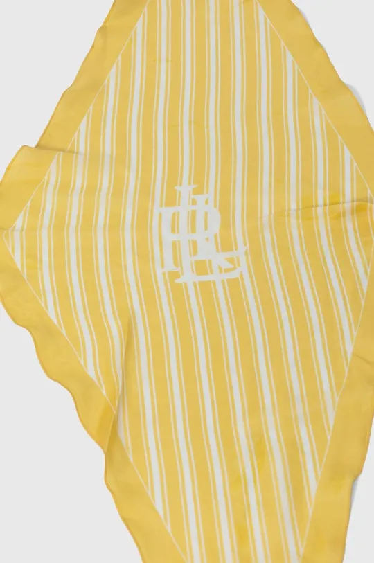 Lauren Ralph Lauren kendő selyemkeverékből sárga