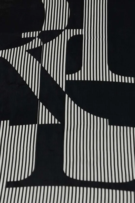 Lauren Ralph Lauren kendő selyemkeverékből fekete