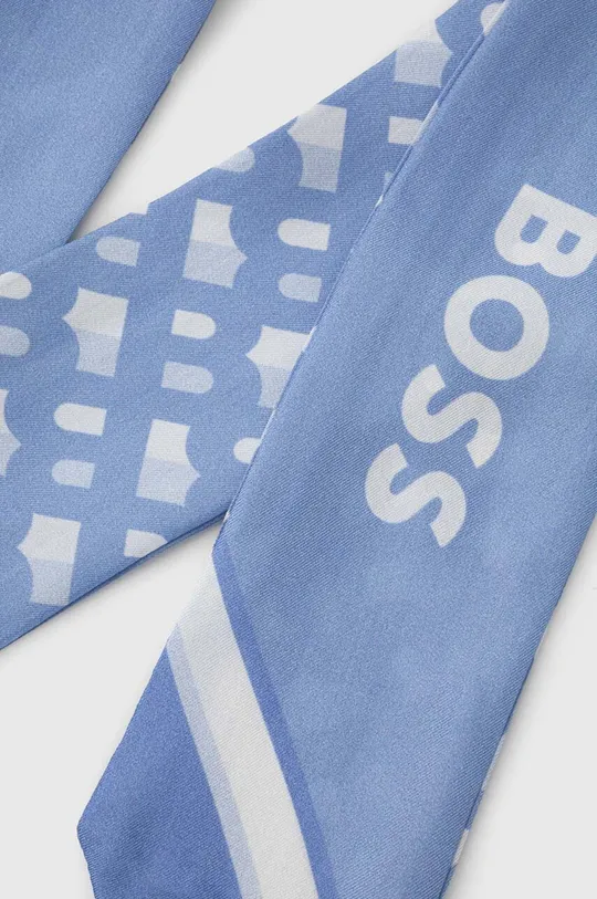 Шелковый платок на шею BOSS голубой