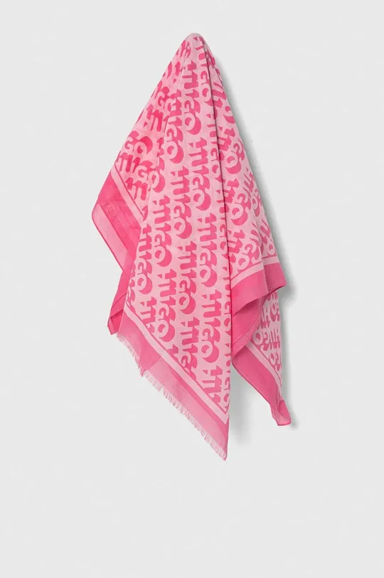 розовый Хлопковый шарф HUGO Женский
