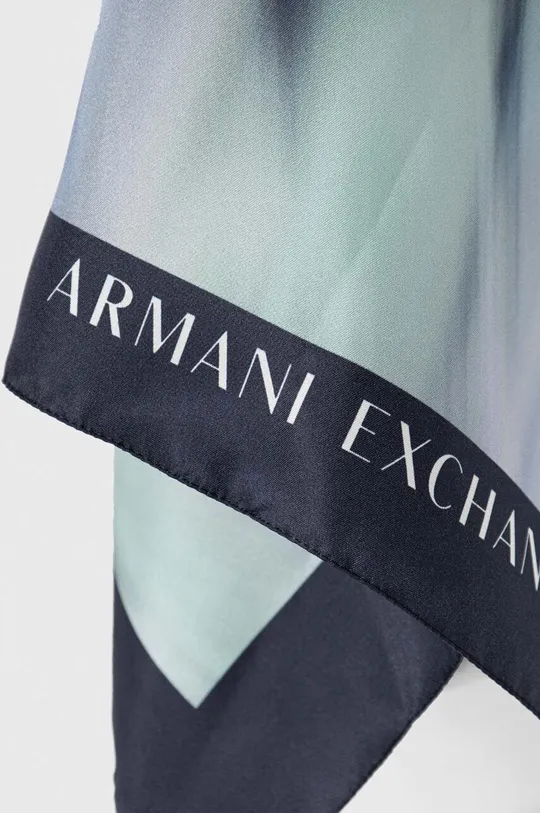 Шелковый платок на шею Armani Exchange бирюзовый