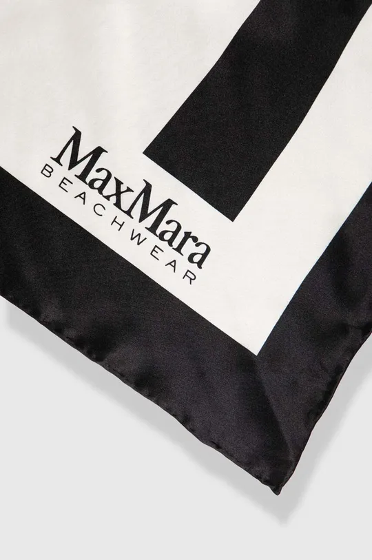 Hodvábny plážový šál Max Mara Beachwear čierna