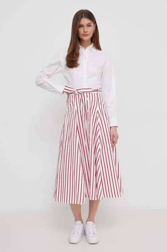 Βαμβακερή φούστα Polo Ralph Lauren κόκκινο