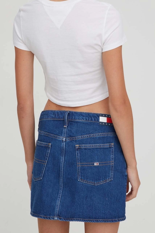 Rifľová sukňa Tommy Jeans 99 % Bavlna, 1 % Elastan