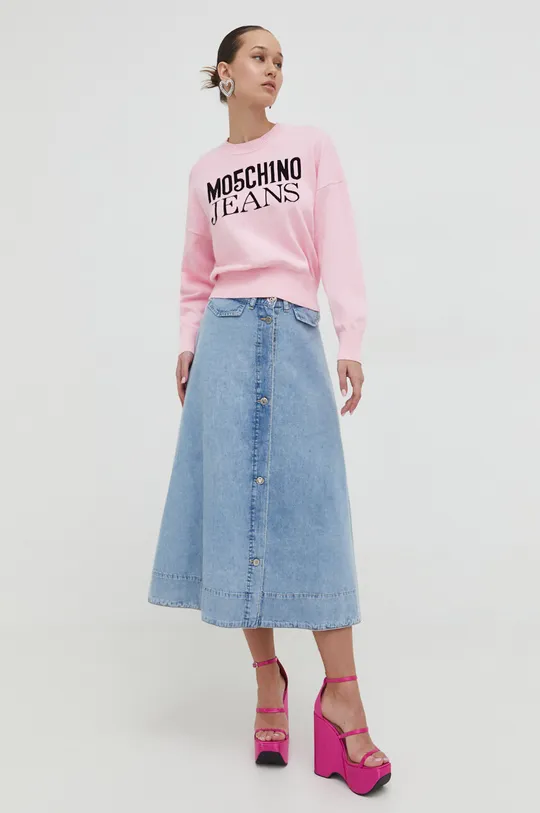 Джинсовая юбка Moschino Jeans голубой