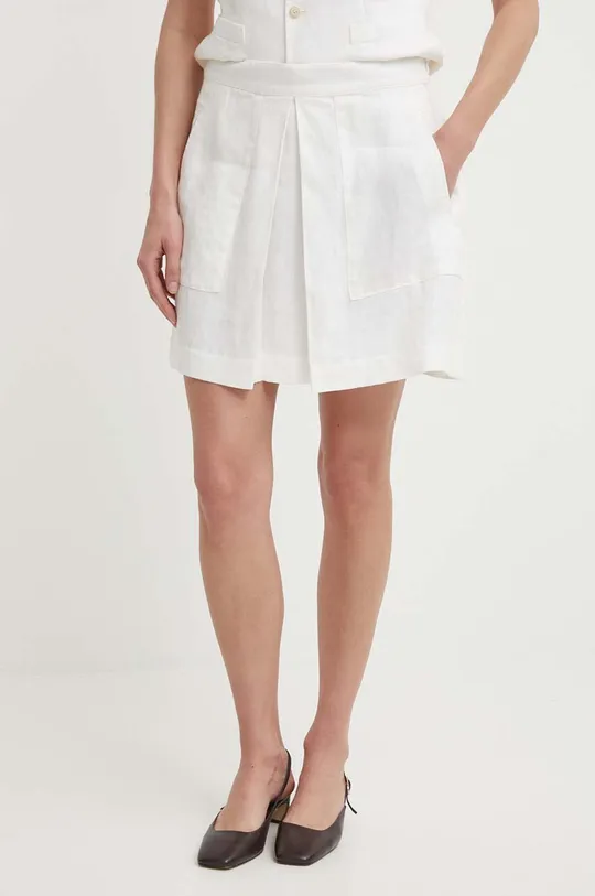 biela Ľanová sukňa Polo Ralph Lauren Dámsky