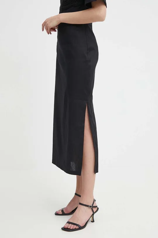 crna Lanena suknja Sisley Ženski