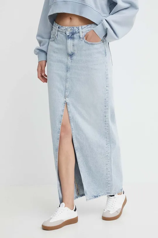 Calvin Klein Jeans spódnica jeansowa niebieski