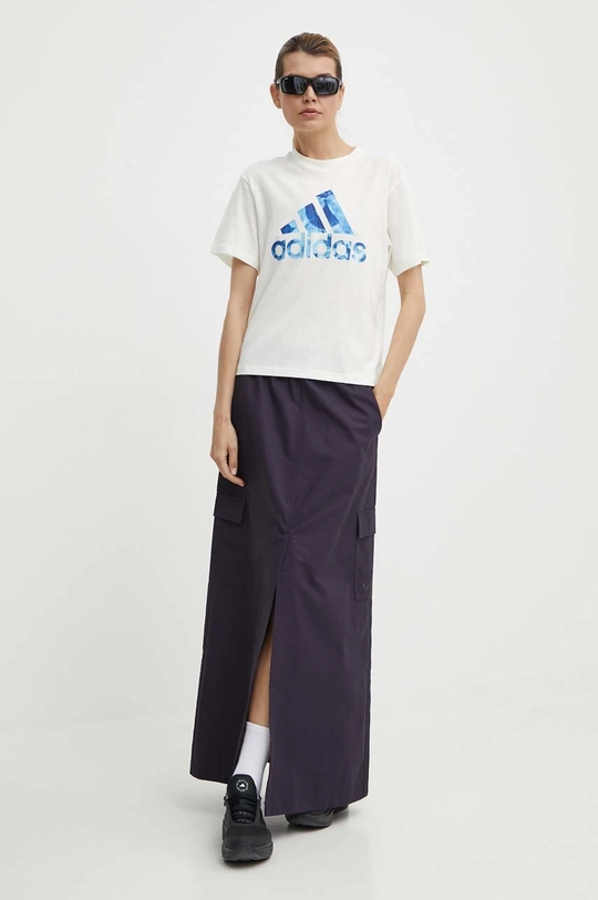 Βαμβακερή φούστα adidas Originals Premium Essentials 0 IT9019 μωβ SS24