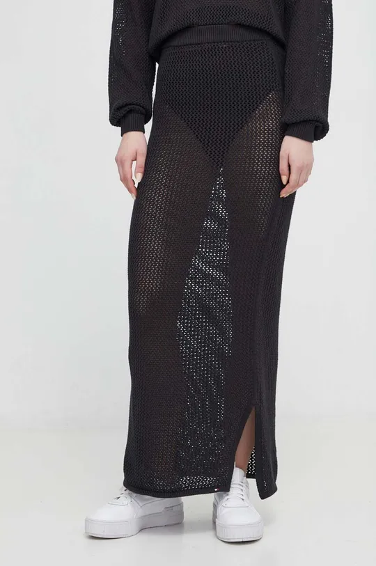 crna Pamučna suknja Tommy Jeans Ženski