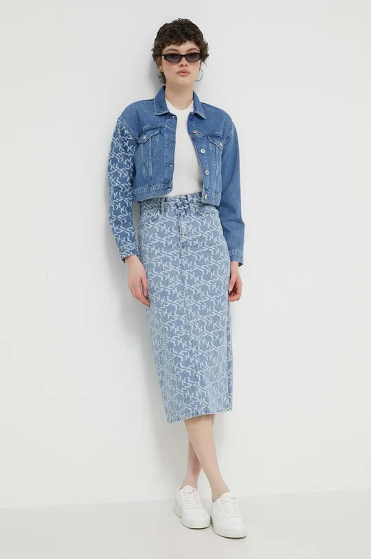 Rifľová sukňa Karl Lagerfeld Jeans modrá