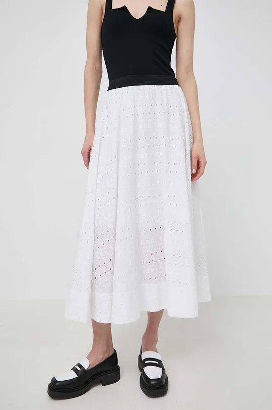 béžová Bavlnená sukňa Karl Lagerfeld Dámsky