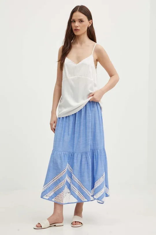 La Petite Française spódnica bawełniana JAPON niebieski