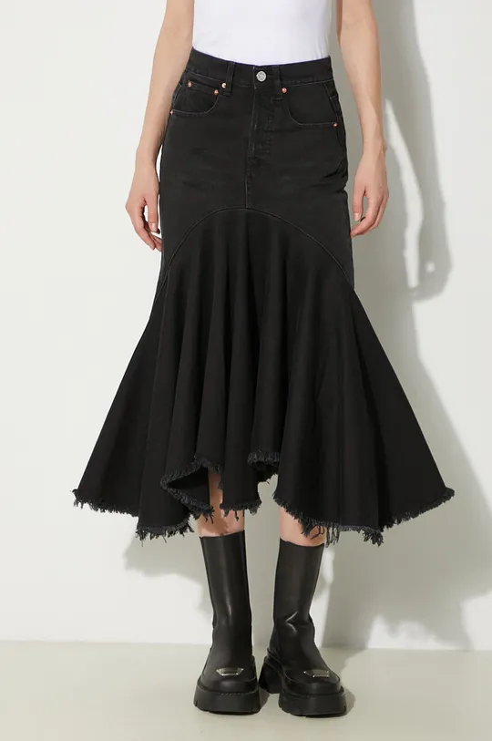 negru VETEMENTS fusta jeans Denim Midi Skirt De femei
