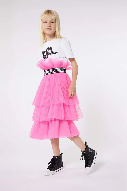 roza Dječja suknja Karl Lagerfeld Za djevojčice