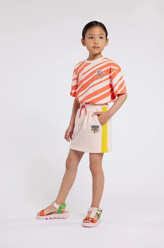 розовый Детская хлопковая юбка Kenzo Kids Для девочек