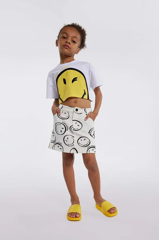 бежевый Детская хлопковая юбка Marc Jacobs Для девочек
