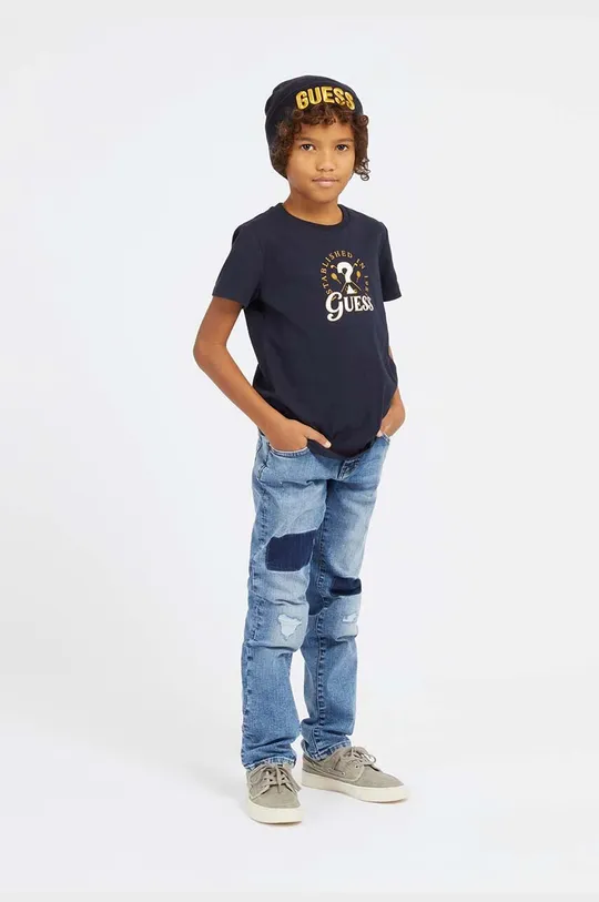 niebieski Guess jeansy dziecięce Chłopięcy