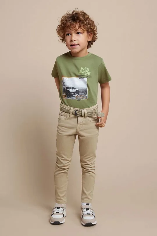 beżowy Mayoral jeansy dziecięce skinny fit Chłopięcy