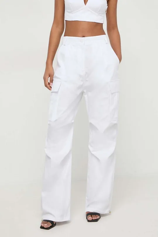 Βαμβακερό παντελόνι Patrizia Pepe λευκό