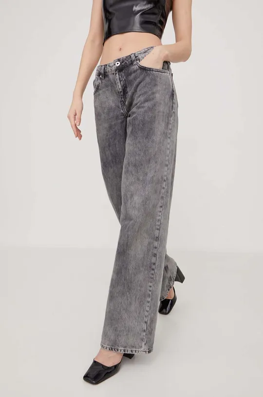 szary Karl Lagerfeld Jeans jeansy Damski