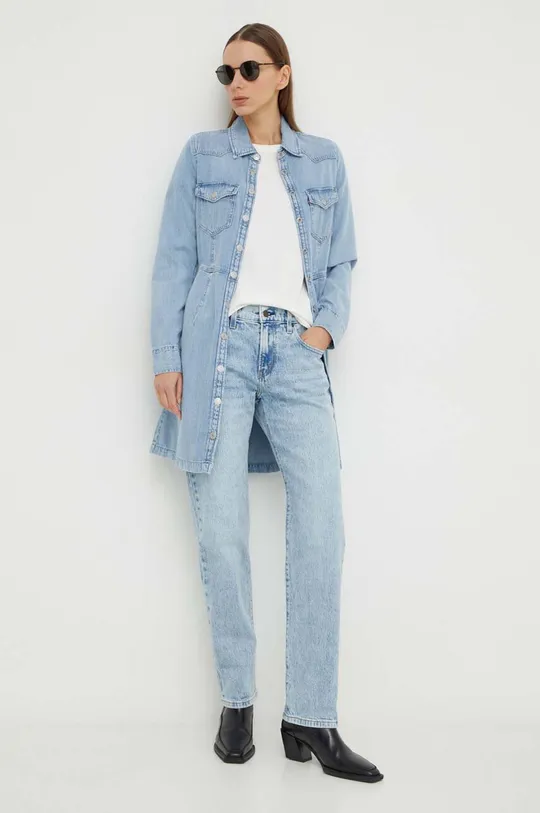Levi's jeansy MIDDY STRAIGHT niebieski