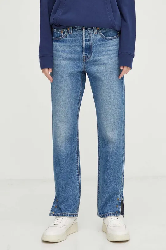 niebieski Levi's jeansy 501 CROP Damski