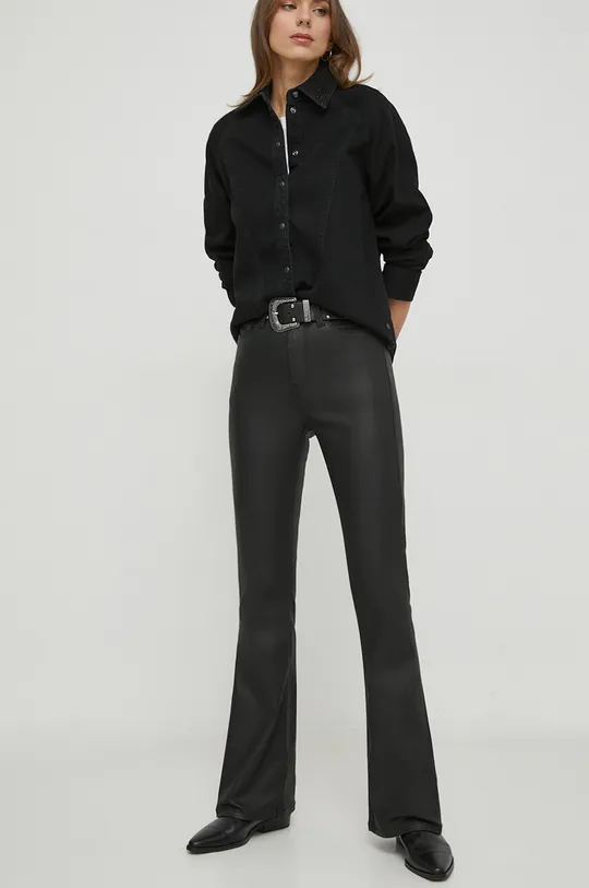 μαύρο Τζιν παντελόνι Pepe Jeans SKINNY FIT FLARE UHW Γυναικεία