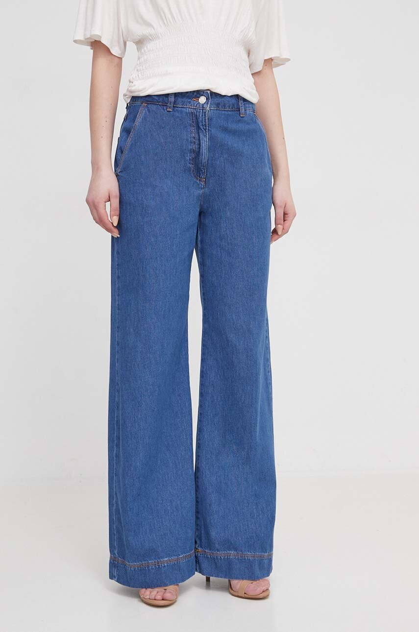 Pantalon Jogger Denim Enfant United Colors Of Benetton - Tissu Stretch Recyclé, Taille Élastique Avec Cordon - Bleu (Taille 4 Ans)