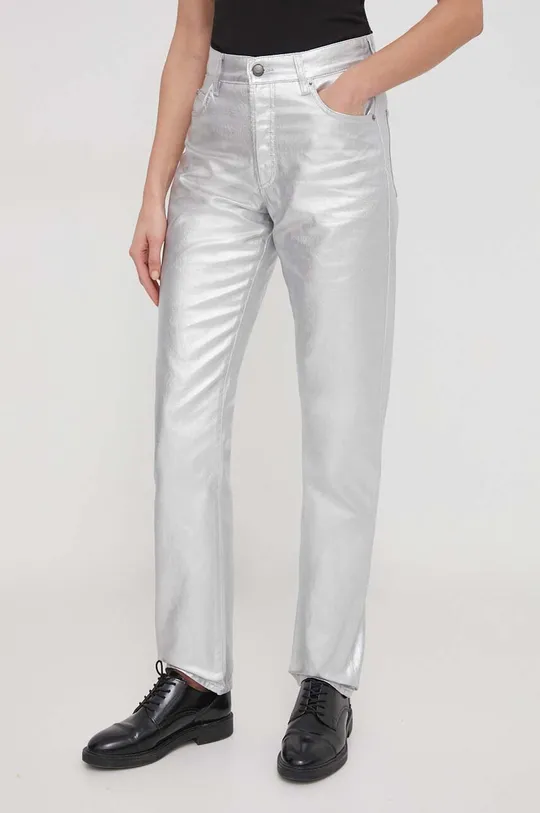 srebrny Sisley jeansy Damski