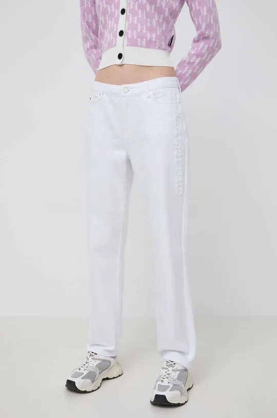biały Karl Lagerfeld jeansy Damski