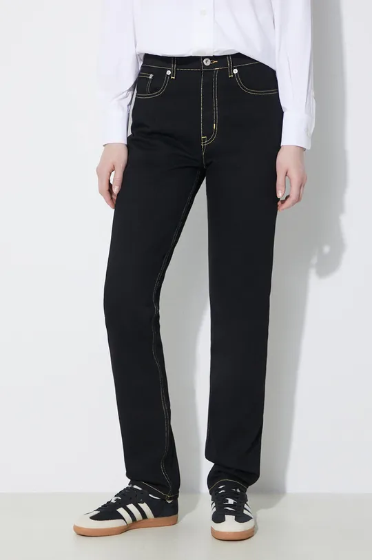 negru Kenzo jeansi Solid Asagao Straight De femei