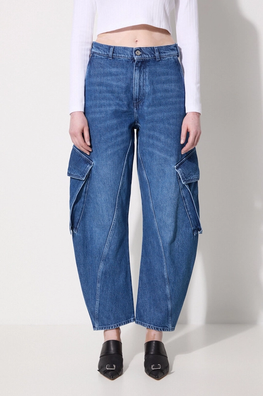 Traperice JW Anderson Twisted Cargo Jeans mornarsko plava DT0091.PG1560.800