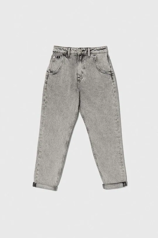 szary Calvin Klein Jeans jeansy dziecięce Dziewczęcy