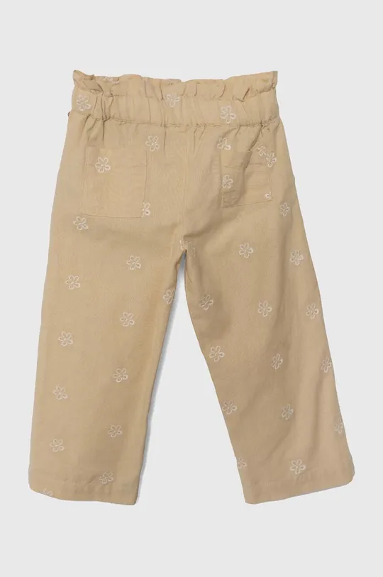Дитячі штани з домішкою льону zippy бежевий