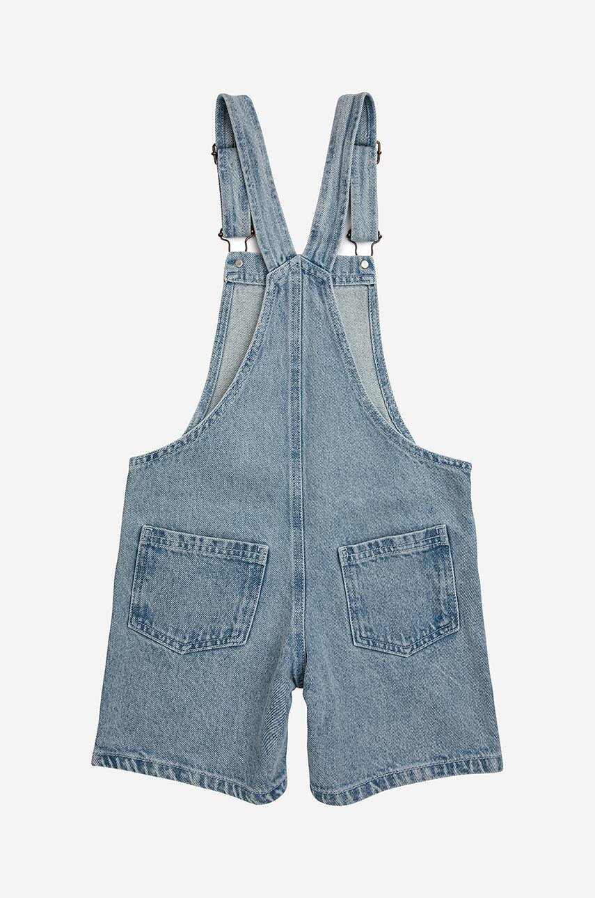 United Colors Of Benetton Salopette Bimba In Seersucker – Chiusura Anteriore Con Bottoncini Finto Legno