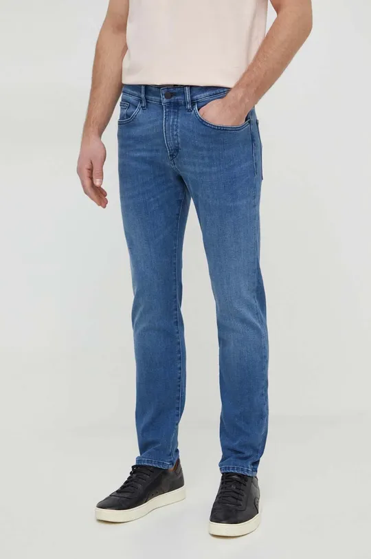 niebieski BOSS jeansy Męski