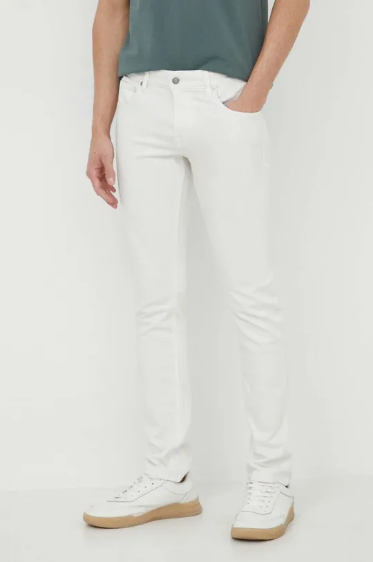 biały Guess jeansy z domieszką jedwabiu MIAMI Męski