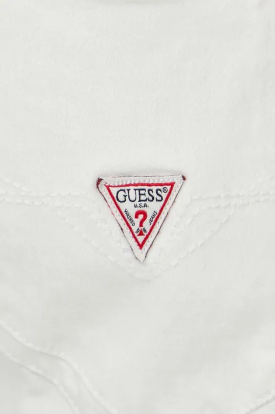 biały Guess jeansy z domieszką jedwabiu MIAMI